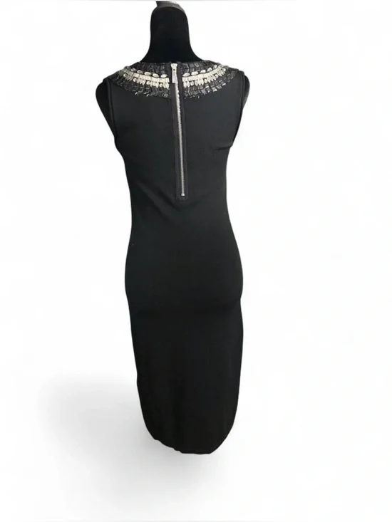 Tory Burch Black Merino Wool Embellished Neck Sheath Dress XS Designer - Picture 4 of 8